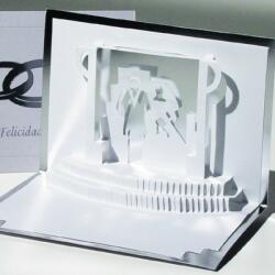 Office Garage Felicitare 3D stil Origami, Nunta de argint (OR758)