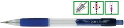 PENAC Creion mecanic PENAC CCH-3, rubber grip, 0.7mm, varf metalic, corp transparent - accesorii albastre (P-SA1702-03) - officegarage