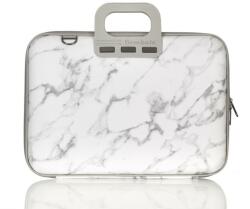 Bombata Geanta business laptop, Bombata Carrara, imprimeu marmura, compartiment 15.6 inch, alb (E00832)
