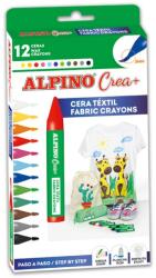 Alpino Set ALPINO Crea + TEXTILE - creioane cerate, 12 culori/set (MS-PX000001)