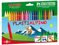 Alpino Creioane cerate din plastic, cutie carton, 24 culori/cutie, Plasti ALPINO (MS-PA000024) - officegarage