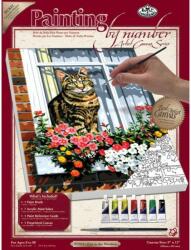 Royal & Langnickel Pictura pe panza, Pisica la Geam (PCS11) Carte de colorat