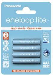 Panasonic ENELOOP LITE elem (AAA, BK-4LCCE/4BE, 1.2V, 550mAh Ni-MH, újratölthető) 4db/csomag BK-4LCCE/4CP (BK-4LCCE/4CP)