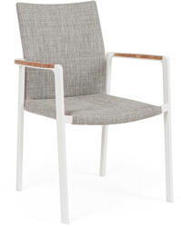  JALISCO prémium kültéri szék - szürke/fehér (BIZ-0663250)
