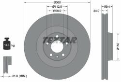 TEXTAR Disc frana TEXTAR PRO+ 92122205 (92122205)