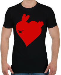 printfashion Nyuszi love - Férfi póló - Fekete (1178206)