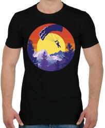 printfashion Ejtőernyős - Férfi póló - Fekete (13093102)