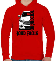 printfashion Ford Focus saját névvel - Férfi kapucnis pulóver - Piros (13252708)