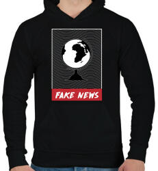 printfashion Fake News - Férfi kapucnis pulóver - Fekete (13211469)