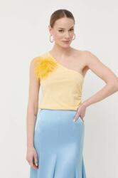 Patrizia Pepe pamut top "cold shoulder" fazonú, narancssárga - narancssárga 38