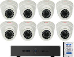  8 dome kamerás HDCVI CP PLUS rendszer - kontaktor