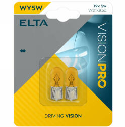elta Vision Pro WY5W jelzőizzó 12V 5W, sárga, 2db/bliszter (EB0498TC)