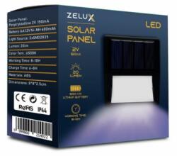 ZELUX LED Szolár napelemes fali lámpa Fekete