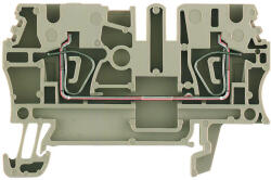  Weidmüller 1608510000 ZDU 2.5 Átvezető sorkapocs, Húzórugós csatlakozás, 2.5 mm2; , 800 V, 24 A, Sötétbézs ( WEIDMÜLLER 1608510000 ) (1608510000)