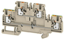  Weidmüller 1547640000 A2T 2.5 FT-PE Átvezető sorkapocs, PUSH IN, 2.5 mm2; , 800 V, 24 A, Sötétbézs (1547640000)