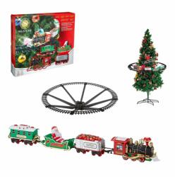 Christmas Tree Express Train - elemes, önjáró, világító, füstölő, karácsonyfára / fenyőfára szerelhető kisvasút, karácsonyi vonat szett (CTE) (CTE)