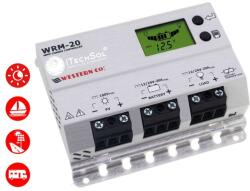 Western Co - Italia Controler solar profesional MPPT WRM20 100 V, 20A, 12/24V/Li-Ion (WIT015070)