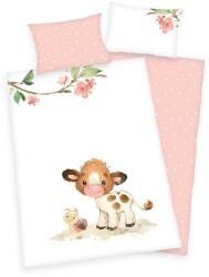 Herding Lenjerie de pat pentru pătuț Herding Sweet calf, din flanel, 40 x 60 cm, 100 x 135 cm