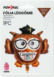 Ballagási Congrats Grad szemüveges bagoly fólia lufi 72 cm 633224 (633224)