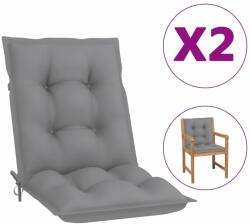vidaXL Perne scaun cu spătar scund, 2 buc. , gri, 100x50x7 cm, textil (314281)