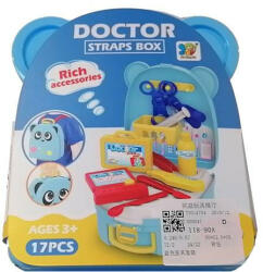Magic Toys Orvosi játékszett kék macis tárolóban kiegészítőkkel MKL375260