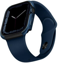 Apple Watch 1-6, SE (44 mm) / Watch 7-8 (45 mm), Fém védőkeret, alumínium, szíj nélkül, Uniq Valencia, kék