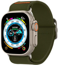 Apple Watch 4-6, SE (42 / 44mm), Watch 7-9 (45mm), Watch Ultra (49mm), szövet pótszíj, Spigen Lite Fit Ultra, zöld - tok-shop