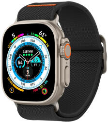 Apple Watch 4-6, SE (42 / 44mm), Watch 7-9 (45mm), Watch Ultra (49mm), szövet pótszíj, Spigen Lite Fit Ultra, fekete - tok-shop