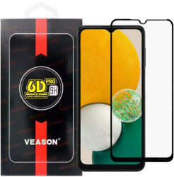  Samsung Galaxy A13 4G / A13 5G üvegfólia, tempered glass, előlapi, edzett, hajlított, fekete kerettel, Veason 6D Pro