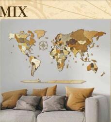 AWD Világtérkép 3D fa puzzle falitérkép 200x110 cm -mix (angol) (5999570430179)