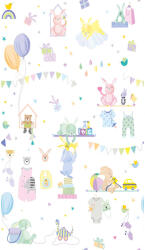 AA Design Fototapet pentru copii cu animale in culori pastelate (391881)