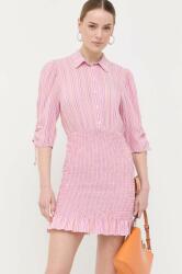 Patrizia Pepe selyemkeverékes ruha rózsaszín, mini, testhezálló - rózsaszín 36