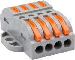 Tracon Csavar nélküli vezetékösszekötő, toldó, nyitható 0, 5-4mm2, 32A, 400VAC 4P (OVOFT44)