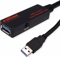 Roline USB 3.0 Aktív hosszabbító kábel 10m - Fekete (12.04.1070)