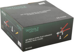 Detoolz Set reglaj nivel placi ceramice cleste, pene, cleme (DZ-C232) - powertoolscconcept