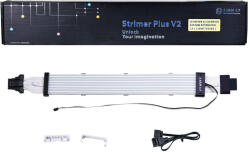 Lian Li Strimer Plus V2 12VHPWR 16-ról 16 tűsre hosszabbító - 320mm, 8 LED sáv (Strimer plus V2 16-8 tűs)