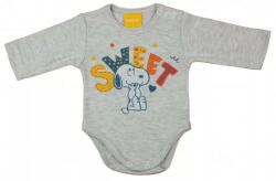 Hosszú ujjú baba body Snoopy mintával (74) - szürke - babastar