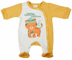  Hosszú ujjú pamut baba rugdalózó Tigris mintával (62) - okker