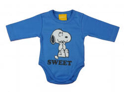 Hosszú ujjú baba body Snoopy mintával (62) - kék - babastar