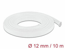 Delock Fonott kábelharisnya nyújtható 10 m x 12 mm fehér (20804) - dstore