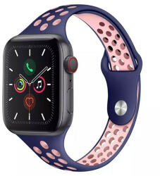 Phoner Apple Watch lyukacsos vékony sport szíj 38/40/41mm, kék/rózsaszín - redmobilshop