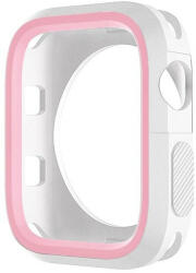 Phoner Twin Apple Watch szilikon tok, 41mm, fehér/rózsazsín - redmobilshop
