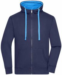 James & Nicholson (Daiber) Férfi cipzáros kapucnis pulóver JN963 - Sötétkék / kobaltszín | 3XL (1-JN963-1700653)