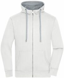 James & Nicholson (Daiber) Férfi cipzáros kapucnis pulóver JN963 - Off-white / zürke melírozott | L (1-JN963-1700656)