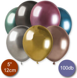 Globos Króm (tükör) lufi, vegyes színben, 5", 100 db/csomag
