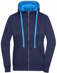 Daiber Hanorac de damă cu glugă și fermoar JN962 - Albastru închis / cobalt | XL (JN962-1700610)