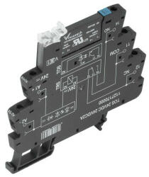 Weidmüller 1126920000 TOS 5VDC 48VDC0, 1A, Szilárdtest relé 1 záró érintkező (Bipoláris tranzisztor) , 5V DC +/-20 % vezérlőfeszültség, 0. . 48V DC kapcsolási feszültség, 100 mA folytonos áram, csavaros csatlako