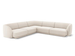 Micadoni Coltar modular Miley cu tapiterie din catifea, bej deschis (MIC_COR_51_F1_MILEY1)