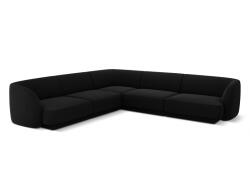 Micadoni Coltar modular Miley cu tapiterie din catifea, negru (MIC_COR_51_F1_MILEY5)