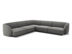 Micadoni Coltar modular Miley cu tapiterie din catifea, gri deschis (MIC_COR_51_F1_MILEY3)